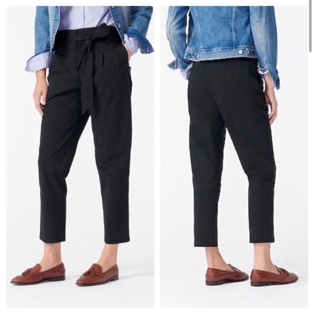 NWT J. Crew Tapered paper-bag pant in cotton poplin 00